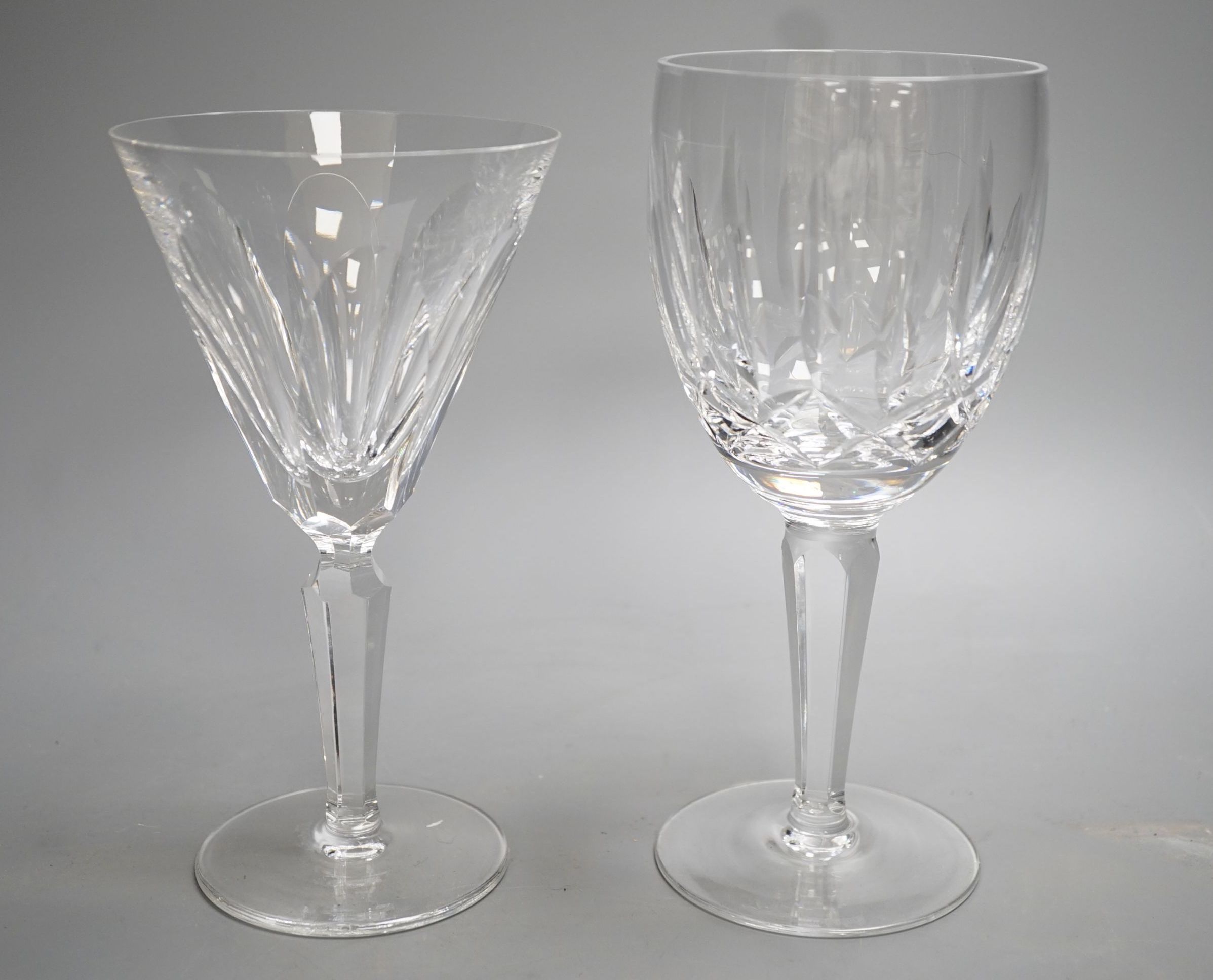 A suite of Waterford glass, 5 flutes, 11 wine glasses, Lismore and Sheila patterns